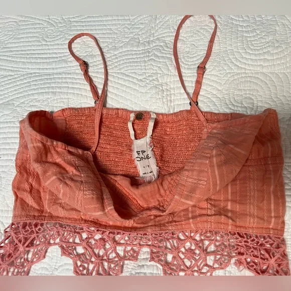 Free People FP One Coral Crochet Trim Cami | Size XS - Picture 5 of 6